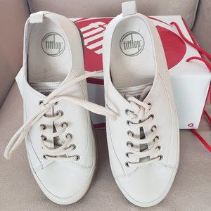 Fitflop Supertone Sneaker Women's White Leather Low Top Comfort Size 8